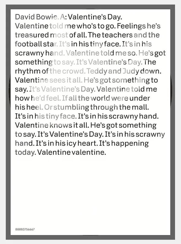 Постер фильма David Bowie: Valentine's Day
