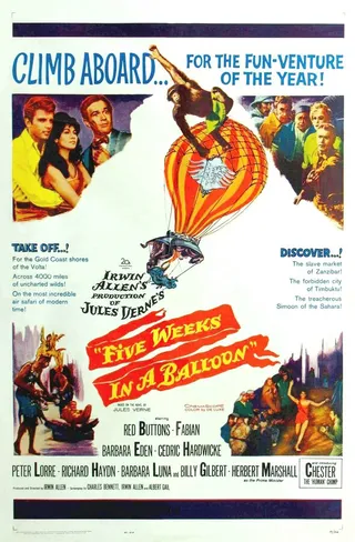 Постер Пять недель на воздушном шаре (1962)