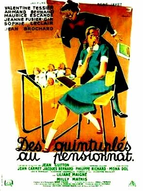 Постер фильма Des quintuplés au pensionnat