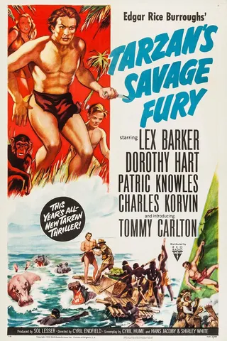 Постер Дикая ярость Тарзана (1952)